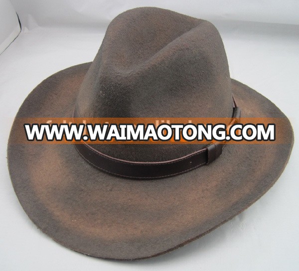 Vintage Dust Finish 100% wool felt western cowboy hat